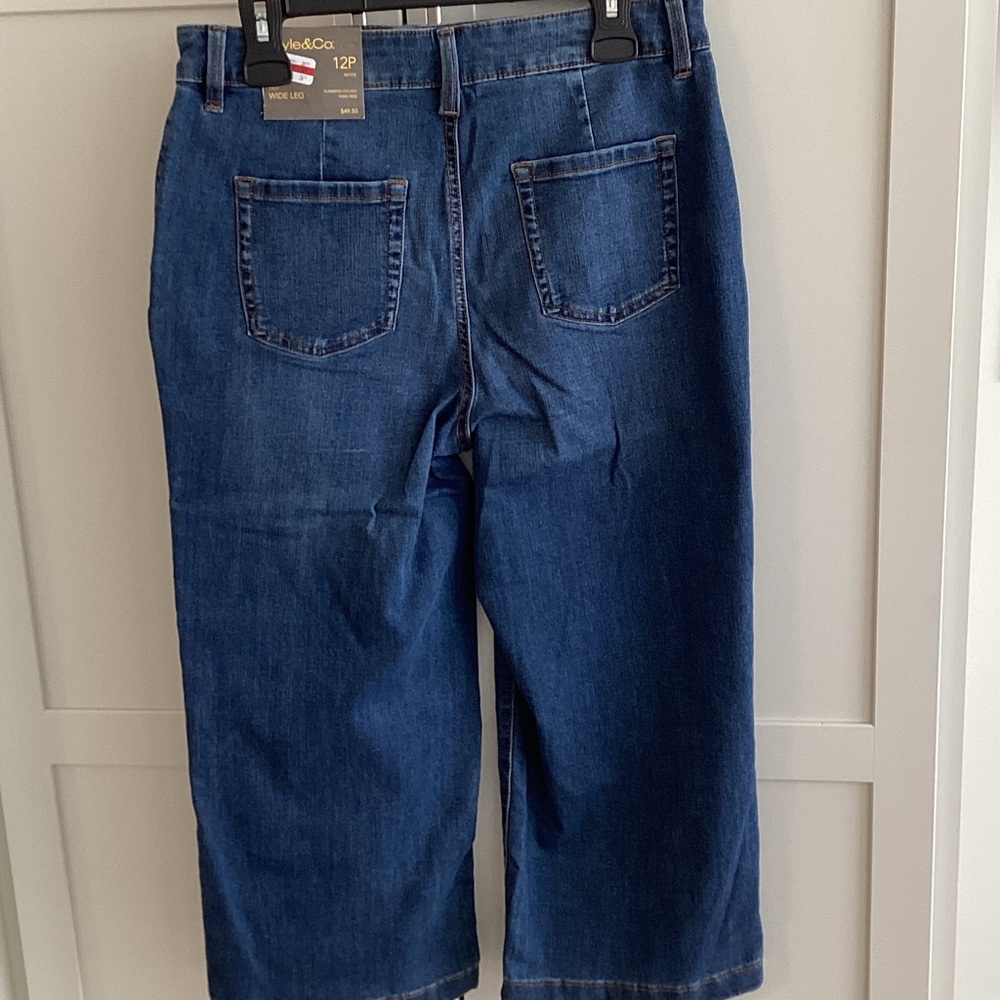 Style & Co. Women's Dark Blue Flare Jeans - Picture 3 of 3